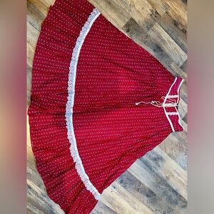 Size 7 Prairie Gunne Sax Midi Skirt Vintage Red